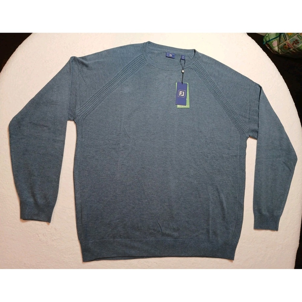 NWT FootJoy Golf Crewneck Sweater Men's XX-Large XXL Heather Storm Blue 29079